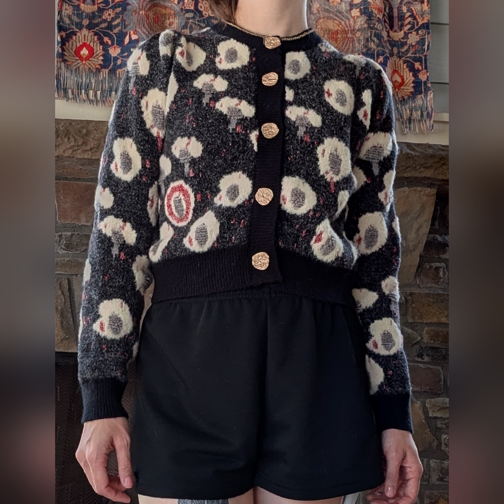 Cider Black and Cream Patterned Sweater
